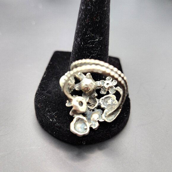 Pearl & Gem Garden Whimsy Floral Cluster ring – Size 7 - Picture 8 of 8